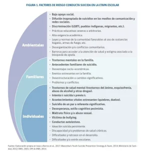 Imagen sobre los factores de riesgo en la conducta suicida en la etapa escolar